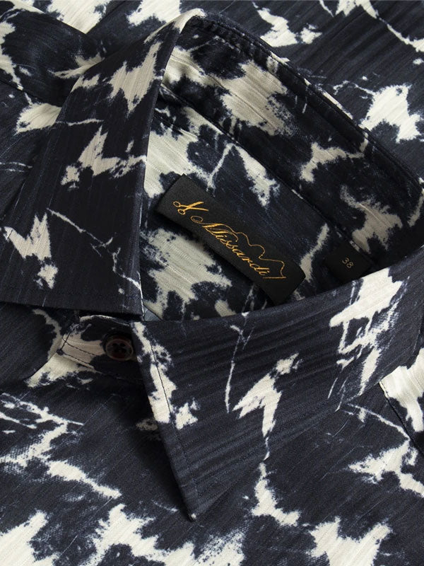 Camicia Stampata A Maniche Corte Con Colletto Rovesciato