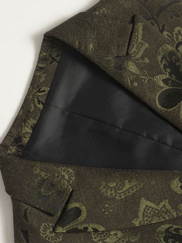 Gilet Retrò Jacquard Con Collo A Ccialle