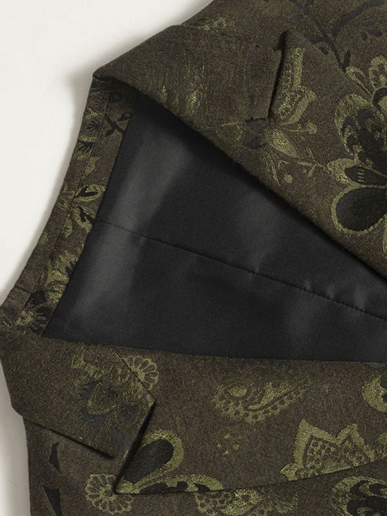 Gilet Retrò Jacquard Con Collo A Ccialle