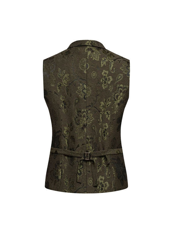 Gilet Retrò Jacquard Con Collo A Ccialle