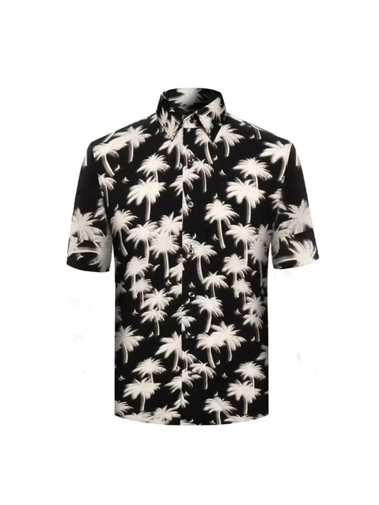Camicia Stampata A Maniche Corte Con Colletto Rovesciato