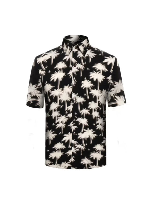 Camicia Stampata A Maniche Corte Con Colletto Rovesciato