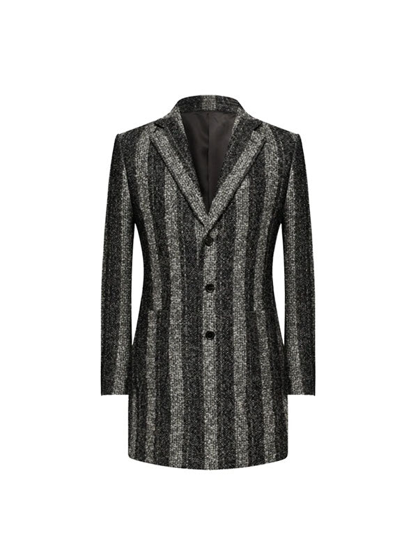 Cappotto A Righe Con Revers A Lancia