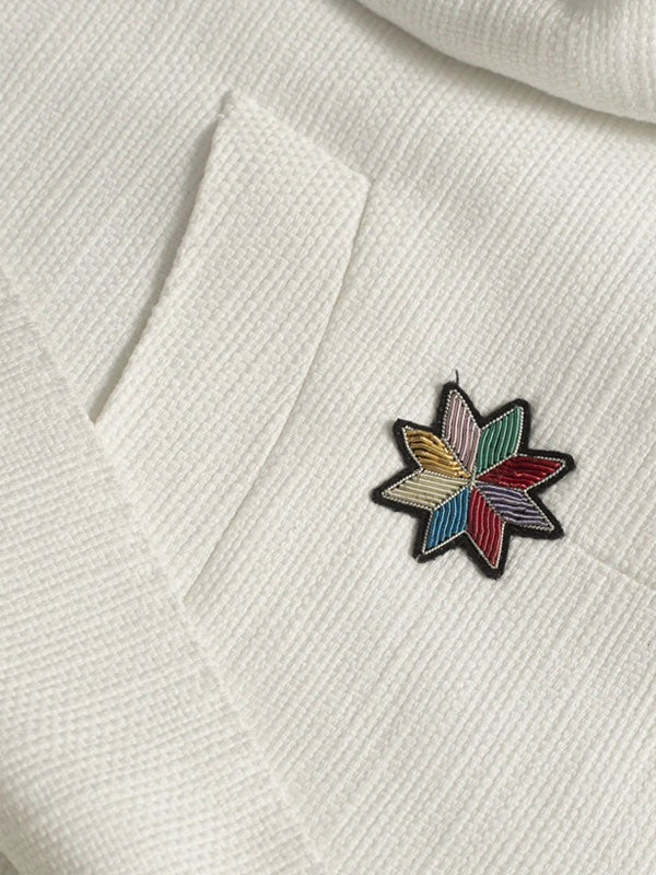 Blazer Bianco In Lino Ricamato