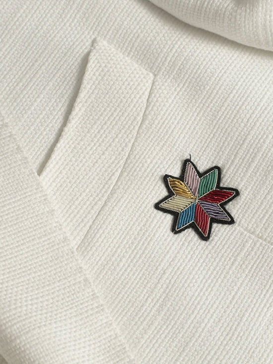 Blazer Bianco In Lino Ricamato