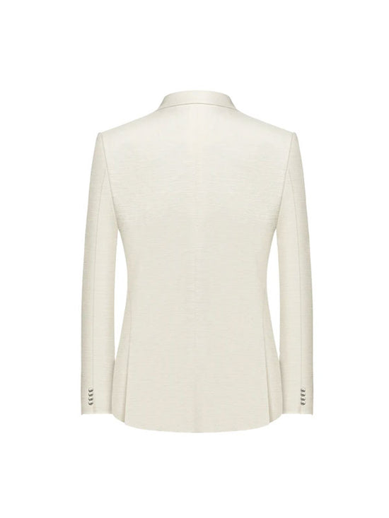 Blazer Bianco In Lino Ricamato