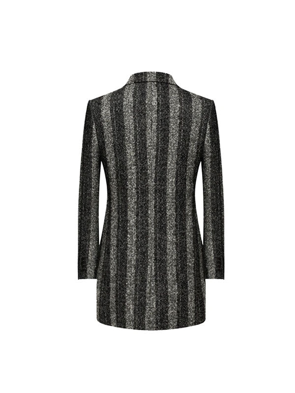 Cappotto A Righe Con Revers A Lancia