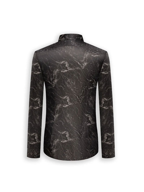 Camicia Nera Stampata Alla Moda