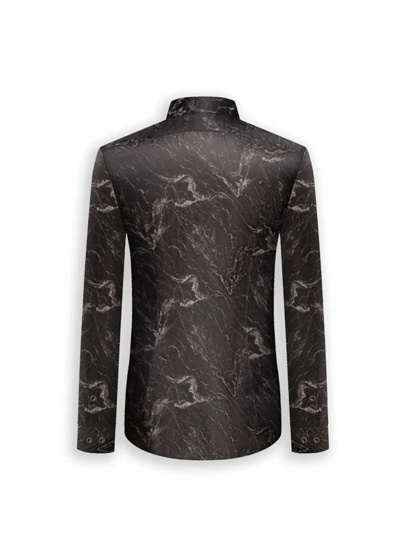 Camicia Nera Stampata Alla Moda