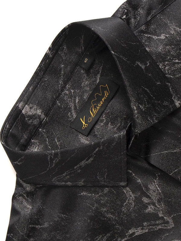 Camicia Nera Stampata Alla Moda