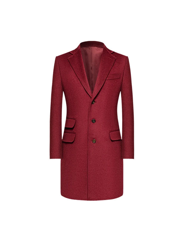 Cappotto Con Tasca A Patta Rosso Bordeaux