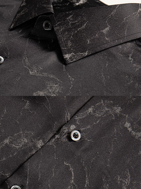 Camicia Nera Stampata Alla Moda