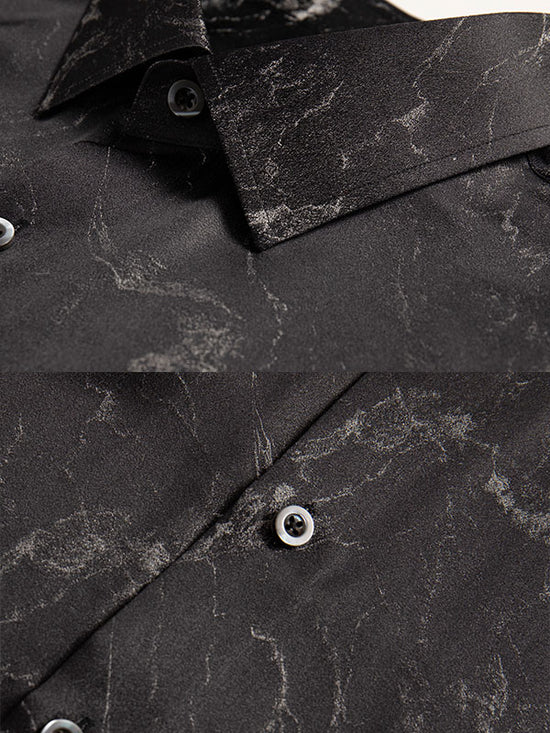 Camicia Nera Stampata Alla Moda