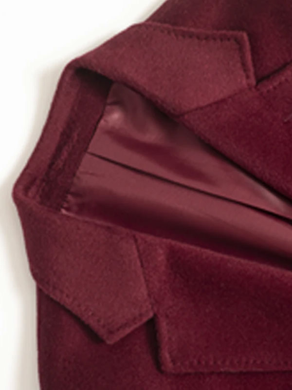 Cappotto Con Tasca A Patta Rosso Bordeaux
