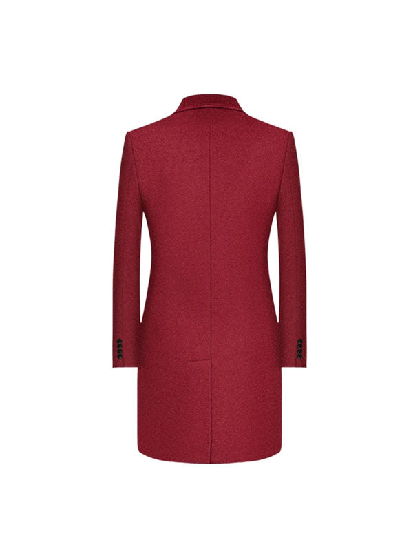 Cappotto Con Tasca A Patta Rosso Bordeaux