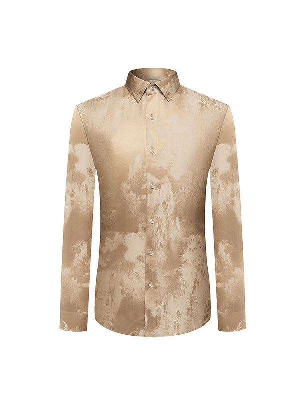 Camicia Champagne Stampata Alla Moda