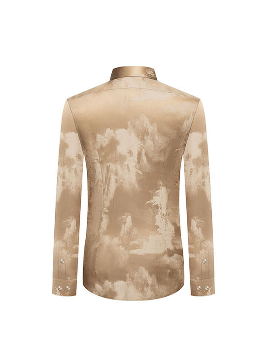 Camicia Champagne Stampata Alla Moda