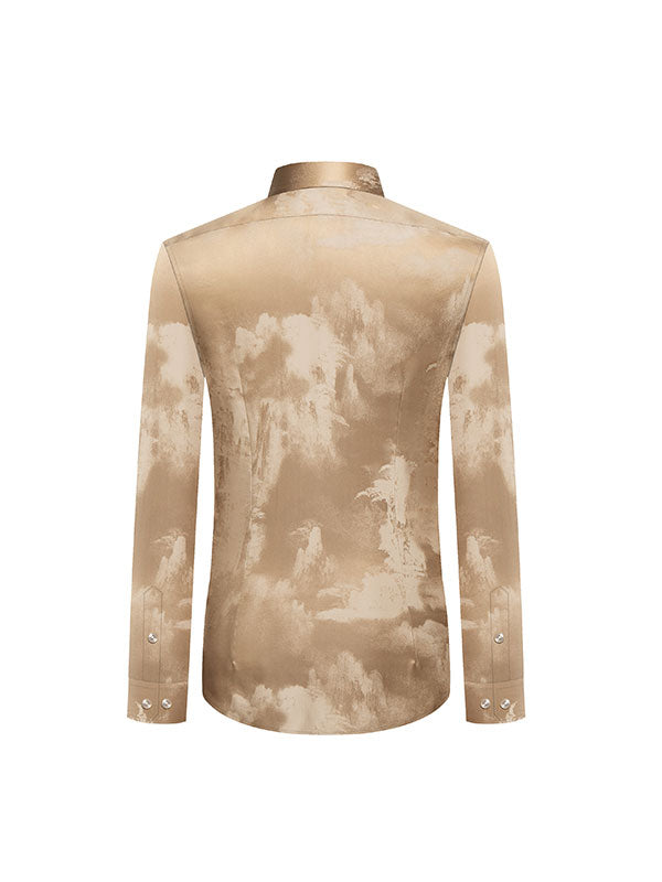 Camicia Champagne Stampata Alla Moda