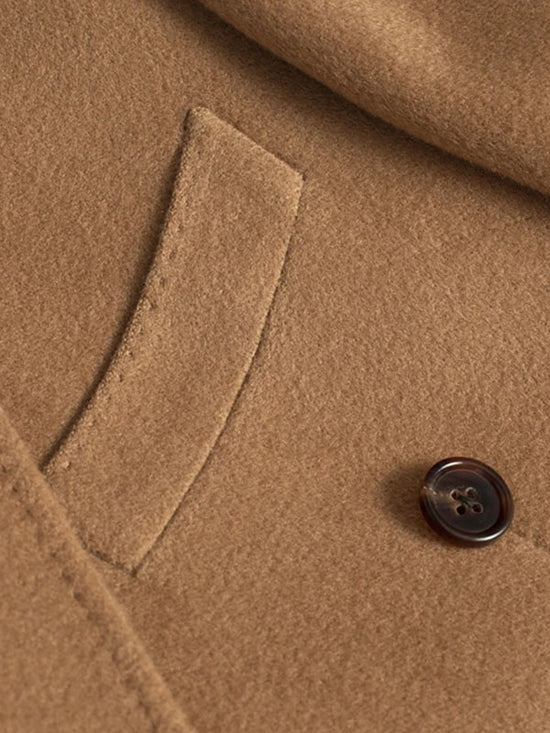 Cappotto Doppiopetto Cammello Con Revers