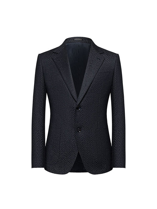 Blazer Di Lana A Righe Ondulate