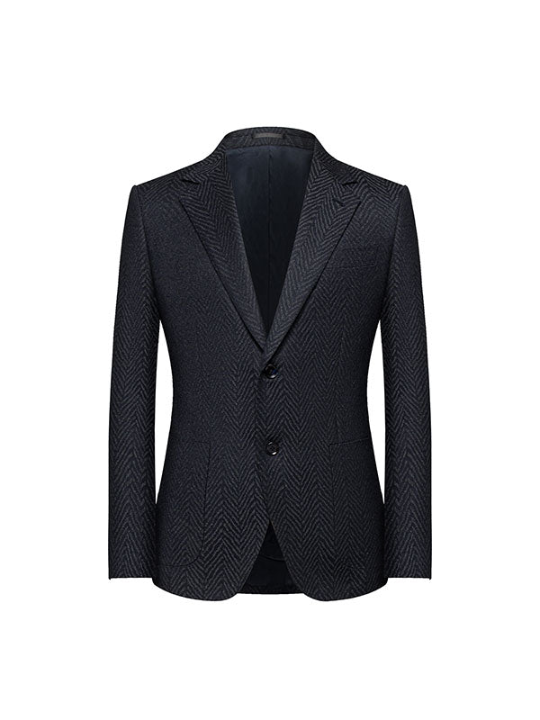Blazer Di Lana A Righe Ondulate