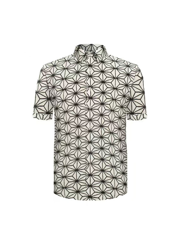 Camicia Geometrica A Maniche Corte