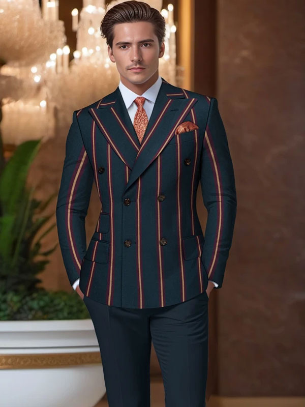 Blazer Doppiopetto A Righe Verticali