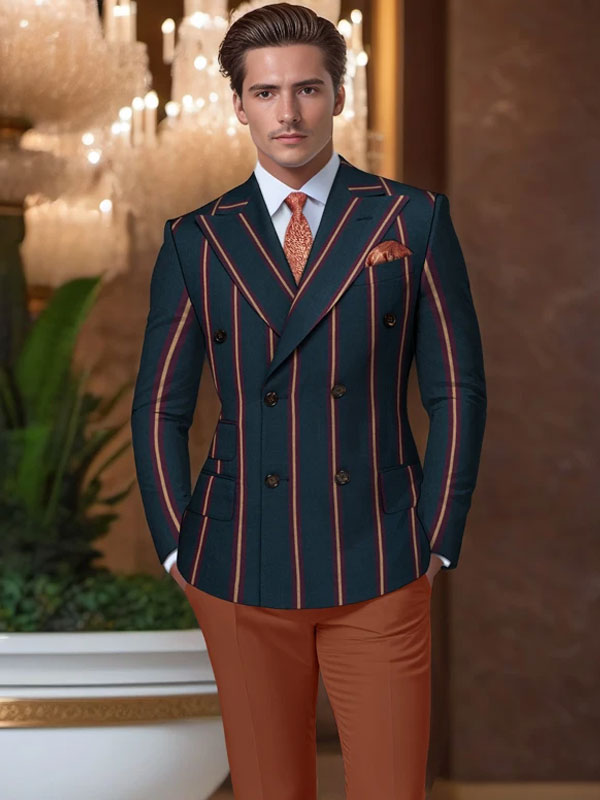 Blazer Doppiopetto A Righe Verticali