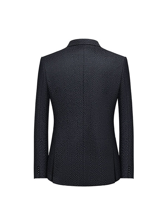 Blazer Di Lana A Righe Ondulate