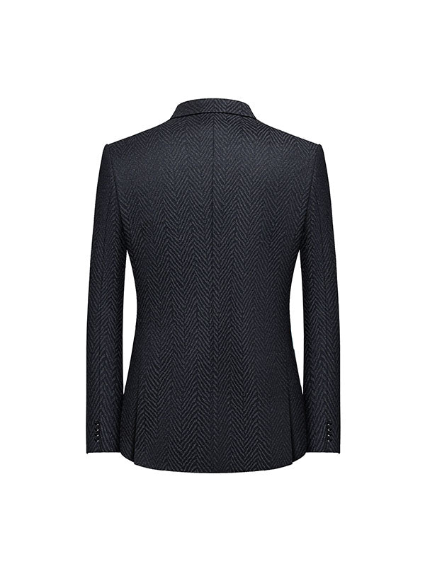 Blazer Di Lana A Righe Ondulate